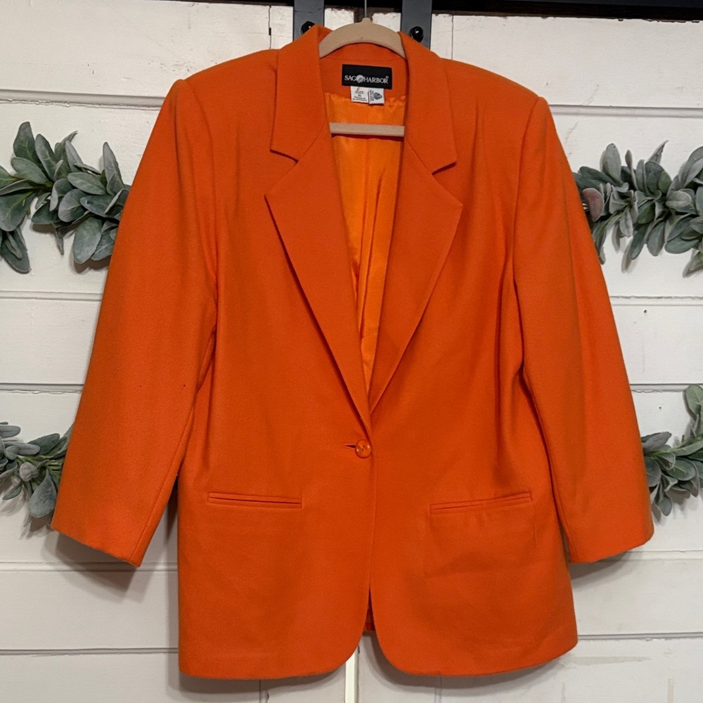 Vintage 100% Wool Orange Blazer